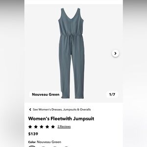 Patagonia Fleetwith Romper in Nouveau Green M